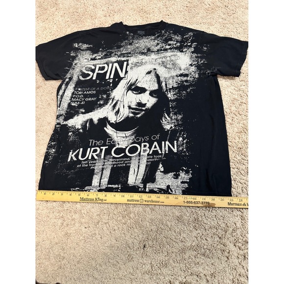 Spin Magazine Nirvana Kurt Cobain The Early Days Graphic TShirt Black XL Grunge - Picture 2 of 8